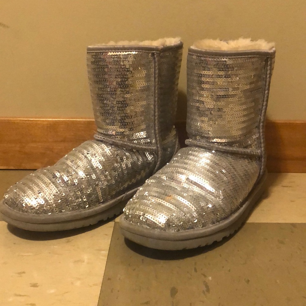 Silver Sequence Ugg Boots